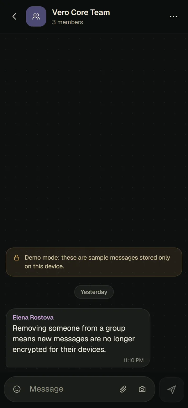A Vero group chat